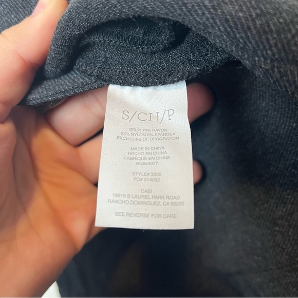 CAbi Ponte Knit Crew Blazer Small Dark Gray Long Sleeve Button Jacket #3030 - Picture 3 of 4